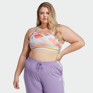 NWT FARM Rio Medium Support Sports Bra Women's Plus Size 2X Adidas Collaboration